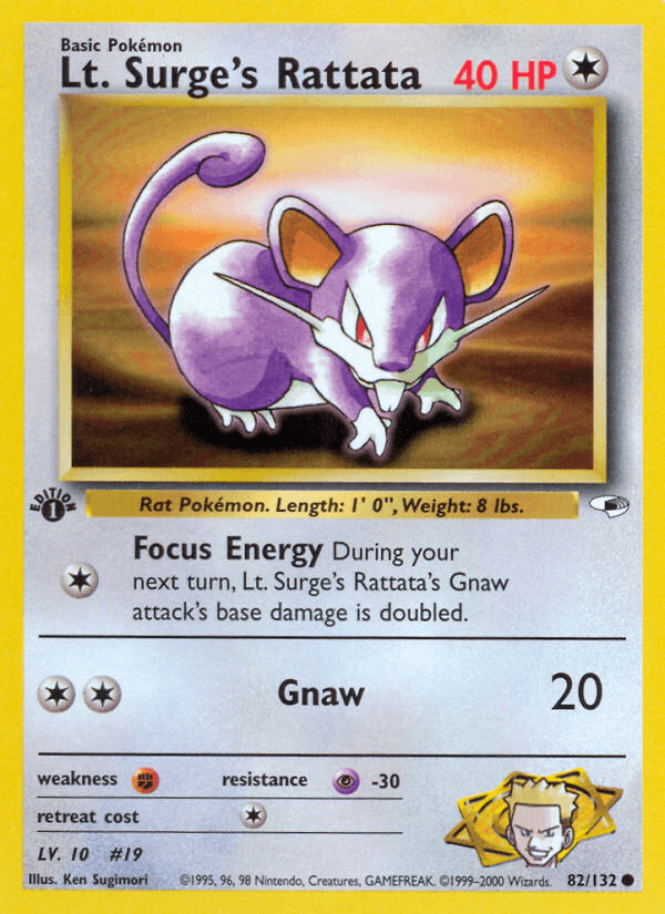 Lt. Surge's Rattata 82/132