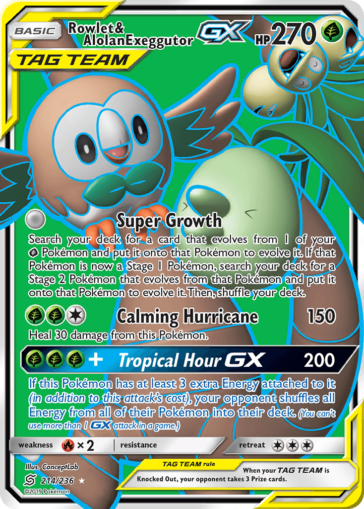 Rowlet & Alolan Exeggutor-GX 214/236