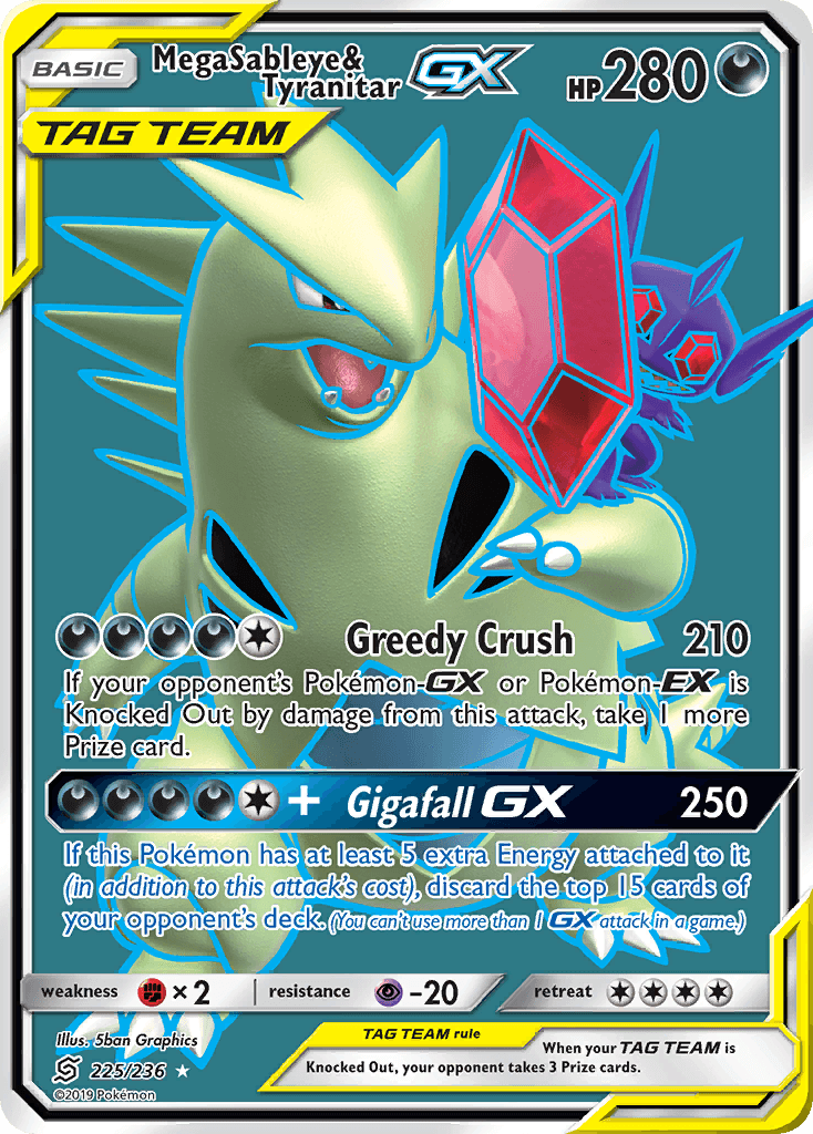 Mega Sableye & Tyranitar-GX 225/236