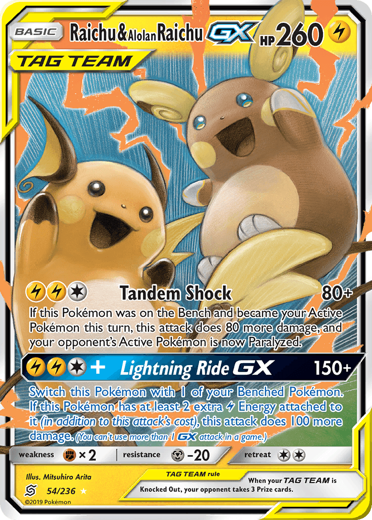 Raichu & Alolan Raichu-GX 54/236