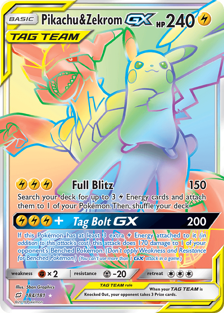 Pikachu & Zekrom-GX 184/181