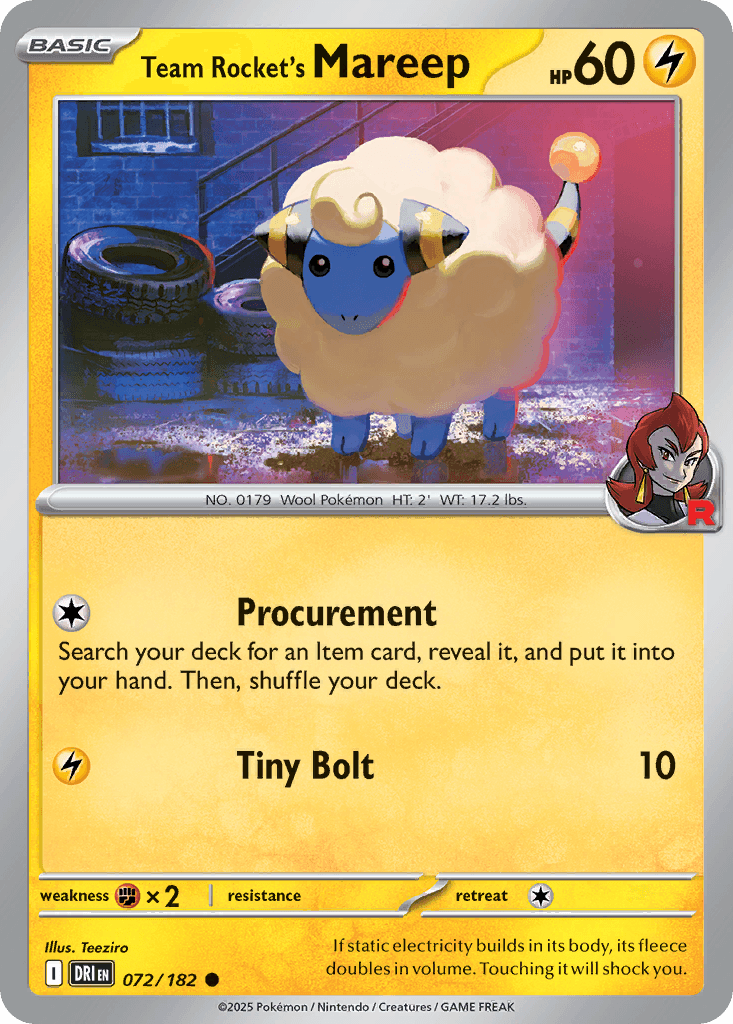 Team Rocket's Mareep 72/182