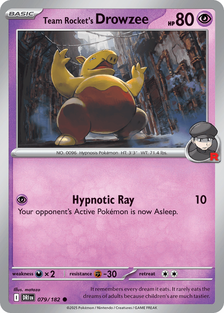 Team Rocket's Drowzee 79/182