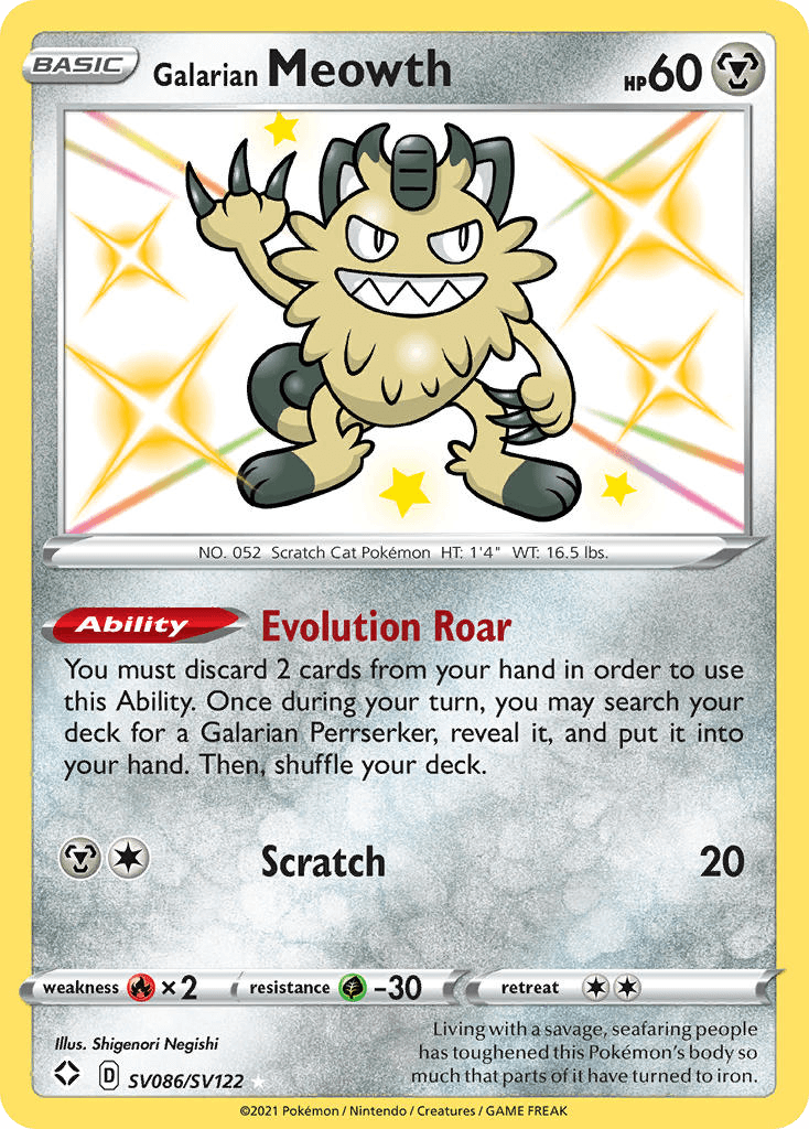 Galarian Meowth SV086/122