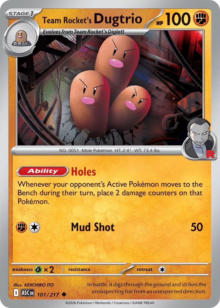 Team Rocket's Dugtrio 101/217