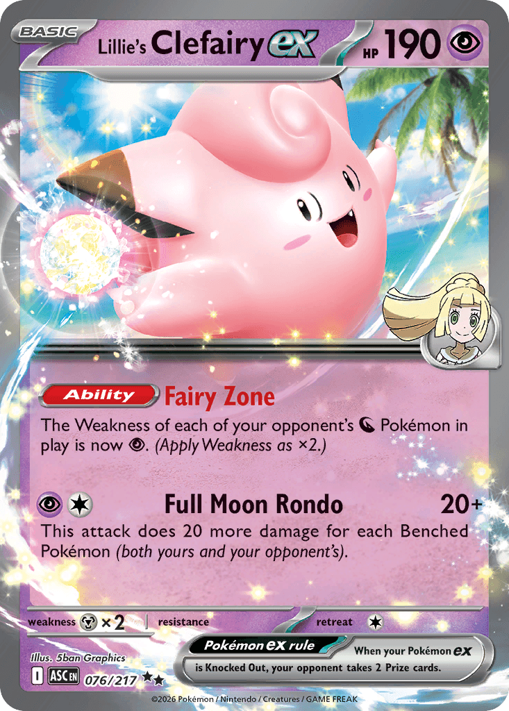 Lillie's Clefairy ex 76/217